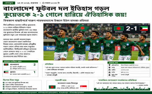 বাংলাদেশ ফুটবল দলে নতুন ইতিহাস, দুর্দান্ত জয়ে উচ্ছ্বসিত সমর্থকরা