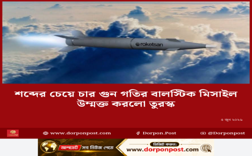 শব্দের চেয়ে চার গুন গতির বালস্টিক মিসাইল উম্মক্ত করলো তুরস্ক